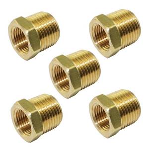 lot 9404 image: TL TOOLEGIN 38 NPT Male x 14 NPT Female Brass Bushing Reducer Adapter Reducing Pipe Fitting 5pcs 1200 PSI