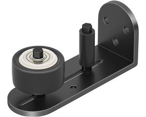 lot 9407 image: 2PCS Sliding Barn Door Floor Guide, Quiet Bearing, Barn Door Adjustable Rubber Rollers, Barn Door Floor Track, Flush Bottom, Round Edge Design, 4.49 L1.57 W1.97 H