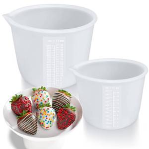 lot 9428 image: Palksky Silicone Cups for Melting Chocolate, 2PCS Chocolate Melter Set (600ml & 1000ml), Chocolate Melting Pot for Dipping & Melting Chocolate, Reusable Baking Supplies for DIY Chocolate Molds