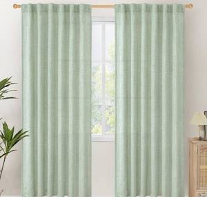 lot 9448 image: Pleated Drapes 2 Pack Green