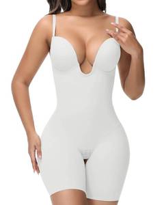 lot 9457 image: SHAPSHE Backless U Plunge Strapless Shapewear Tummy Control Butt Lifter Compression Bodysuit for Women Low Back Body Suit XL