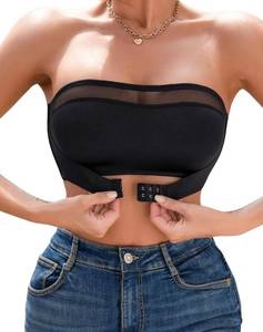 lot 9463 image: GORGLITTER Womens Strapless Bra Front Closure No Padding Comfort Wireless One Piece Backless Bandeau Bra M