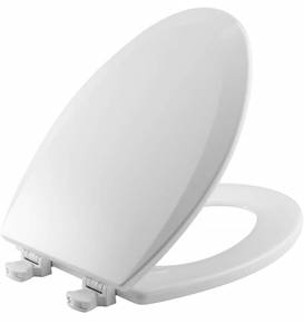 lot 9483 image: Bemis 1500EC 390 Lift-Off Wood Elongated Toilet Seat, Cotton White (Pack of 1)