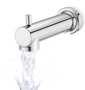 lot 9495 image: Slip on Extra Long Tub Spout with Diverter Universal Tub Diverter Spout for 12 Copper Water Pipe, Chrome
