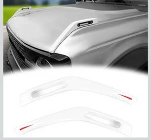 lot 9508 image: Trail Sight Cover Engine Hinge Hood Side Release Handles Decoration Exterior Accessories for Ford Bronco 2021 2022 2023 2024 2025 2026, 2 Pack (White