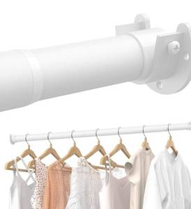 lot 9521 image: Supforce Closet Rods for Hanging Clothes, 17 to 69 Inches Stepless Adjustable Metal Closet Rod, 1.3 Inches Heavy Duty Clothes Hanging Rod for Closet Wardrobes Laundry RV, White