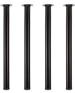 lot 9523 image: 28 inch Adjustable Metal Desk Legs, Office Table Furniture Leg Set, Set of 4 (Black)