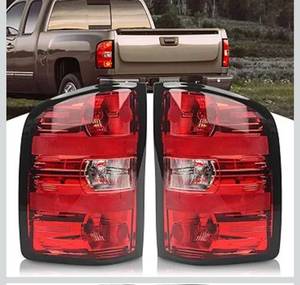 lot 9547 image: Huray Taillight For 2007-2013 Chevy Silverado Replacement Driver Side and Passenger Side OE Style Rear Brake Lamp Assembly (Black Trim)