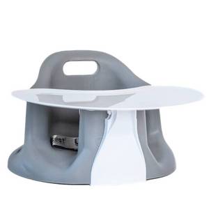 lot 9548 image: Upseat Original Ergonomic Baby Floor & Booster Positioning Seat with Tray - Gray