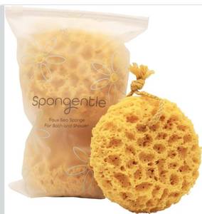 lot 9566 image: Spongentle Loofah Sponge for Shower and Bathing, Bath Sponge with Dual Texture, Shower Pouf for Gentle and Deep Exfoliation, Large Size Body Scrubber for Men & Women, PU Foam, 37% More Lather, 3 Pack