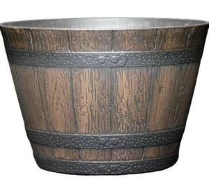 lot 9568 image: Classic Home & Garden Whiskey Barrel Planters 4 pack Multi Color