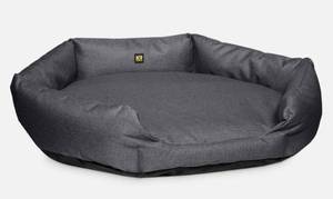 lot 9577 image: Tough RipstopOval Bolster Pillow Dog Bed 27x17x5 Gray