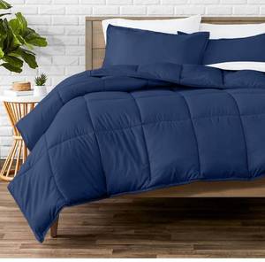 lot 9585 image: Bare Home Comforter Set - Queen Size - Ultra-Soft - Goose Down Alternative - Premium 1800 Series - All Season Warmth (Queen, Dark Blue)