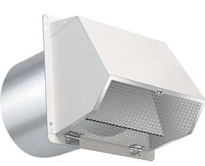 lot 9603 image: 9 Inch Hooded Wall Vent with Screen and Damper,Outdoor Wall Exhaust Vent Cover Wall Cap for Exterior Kitchen Range Hood Ventilation Dryer HVAC Duct Air Exhaust, Galvanized Steel, White
