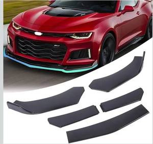 lot 9622 image: 5-Section Universal Front Bumper Lip Spoiler, Gloss Black ABS Splitter for Sedan Coupe Hatchback, 56-72 Inch Adjustable Body Kit