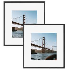 lot 9624 image: Picture Frame with Mat for 8x8 Picture Photo Frame Collection (Black, 2 Pack)