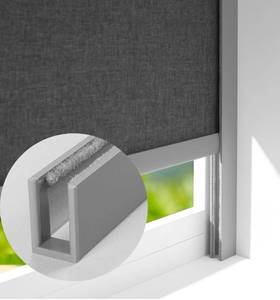 lot 9627 image: ZSTARR U Channel Aluminium Alloy Light Blocking Strips for Roller Blinds Light Gap Blockers Window Shades Side Rail Tracks Bedroom Sleep Nursery (Grey,58,2Pcs)