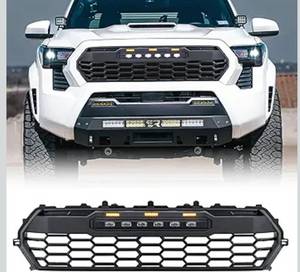 lot 9630 image: MEGAIE Front Grille Compatible with Tacoma 2024, Matte Black Upper Grille, ABS Material, Vehicle-Specific Fit with LED Off-Road Lights