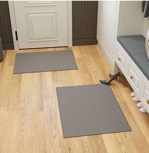 lot 9632 image: Ottomanson Rugs for Entryway 23 x 3 - 2 Pack Non Slip Solid Small Area Rugs Durable Front Door Mat Rug Stain Resistant Entrance Rugs for Bathroom Kitchen Bedroom & Living Room, Gray