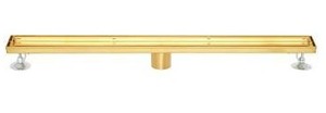 lot 14061 image: 28 Cohen Linear Tile-In Shower Drain - Brushed Gold