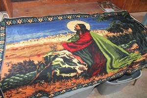 lot 4910 image: Lg. 48 x 58 Jesus Tapestry