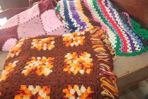 lot 4911 image: 3 Various Sized Vintage Afghans