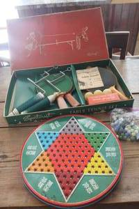 lot 4914 image: IOB Vtg. Table Tennis Set & Chinese Checkers