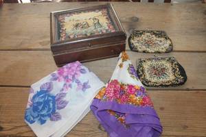 lot 4944 image: Vintage Jewelry Box, Tapestry Bags & More