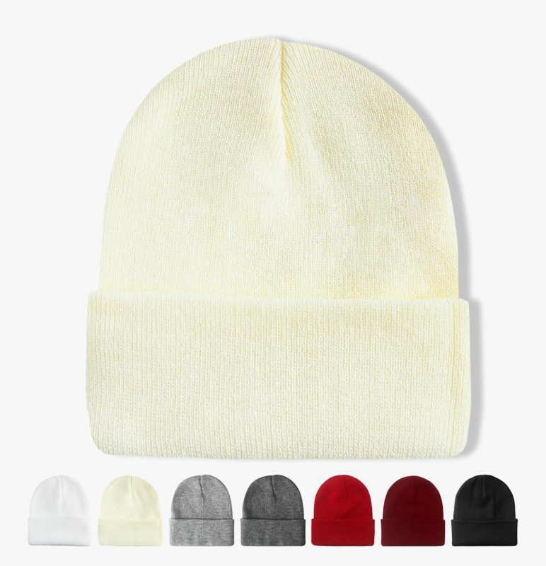 lot 4065 image: Lot of Two (2) NPQQUAN Beanie for Men Women Winter Hats for Mens Beanie Cuffed Knit Beanies Skull Cap - Retail $0