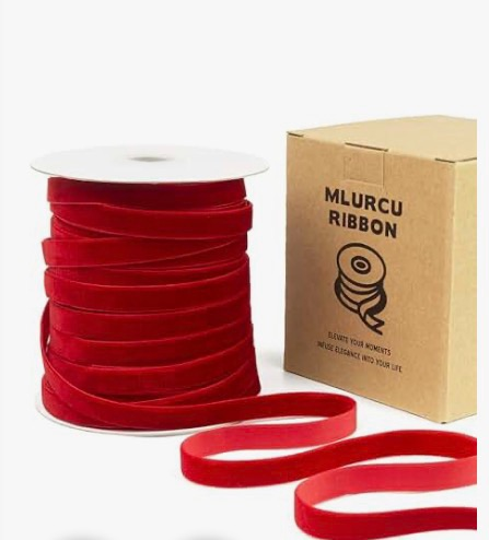 lot 4214 image: 50 Yards Vintage Red Velvet Ribbon 38 Inch Wide with Spool for Wedding Christmas Party Wrapping DIY Crafts Floral Bouquets Home Decor - Retail $0