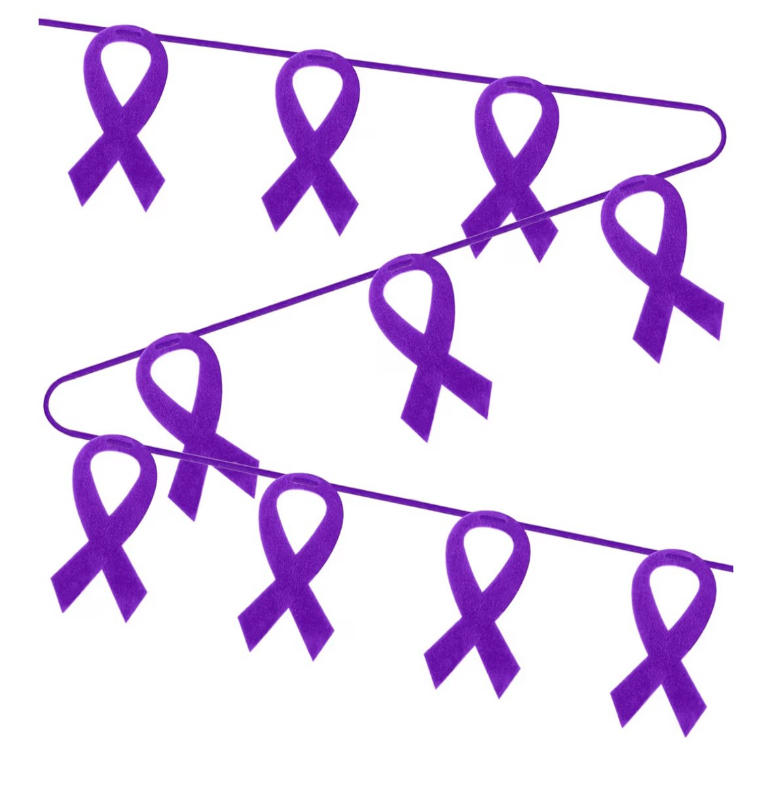 lot 4255 image: MixTeach 72 Purple Ribbon Awareness Cutouts, Breast Cancer Awareness Paper Cutouts, 3.6 x 5.9 Inch Ribbon Shaped Die Cuts for Decoration and Support Events (Purple) - Retail $0