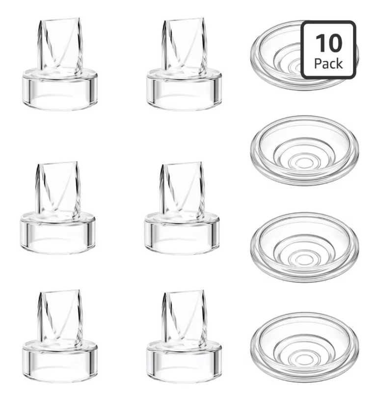 lot 4260 image: 6pcs Duckbill Valves and 4pcs Silicone Diaphragm Compatible with Momcozy S12 ProS9 Pro Wearable Breast Pump Accessories,Mom Cozy Breast Pump Replacement Accessories - Retail $0