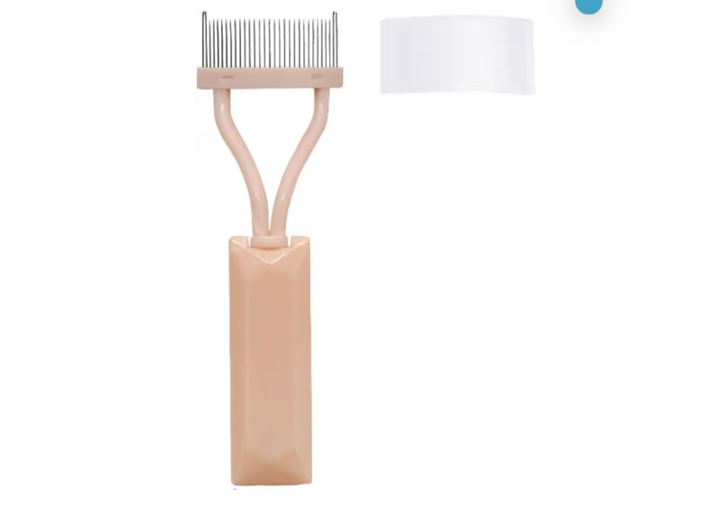 lot 4292 image: Eyelash Separator Stainless Steel Naked Pink Short Handle Eyelash Comb Eyelash Definer Mascara Brush Eyelash Brush Separator Mascara Comb Applicator With Cover (1PC) - Retail $0