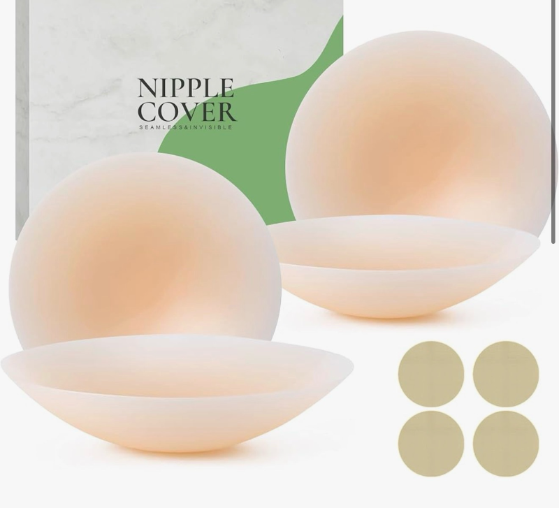lot 4709 image: FADELLA Nipple Covers For Women, 2 Pairs Ultra-Thin Reusabl Silicone Sticky Pasties Bra With Travel Box - Retail $0