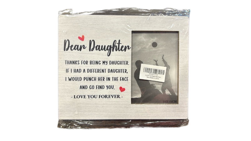 lot 4735 image: QZJ Daughter Picture Frame Gifts, Daughter Gifts from Mom Dad, Daughter Birthday Gifts Ideas, to Daughter Wood Picture Frame, 4 x 6 Inch Photo - Retail $0