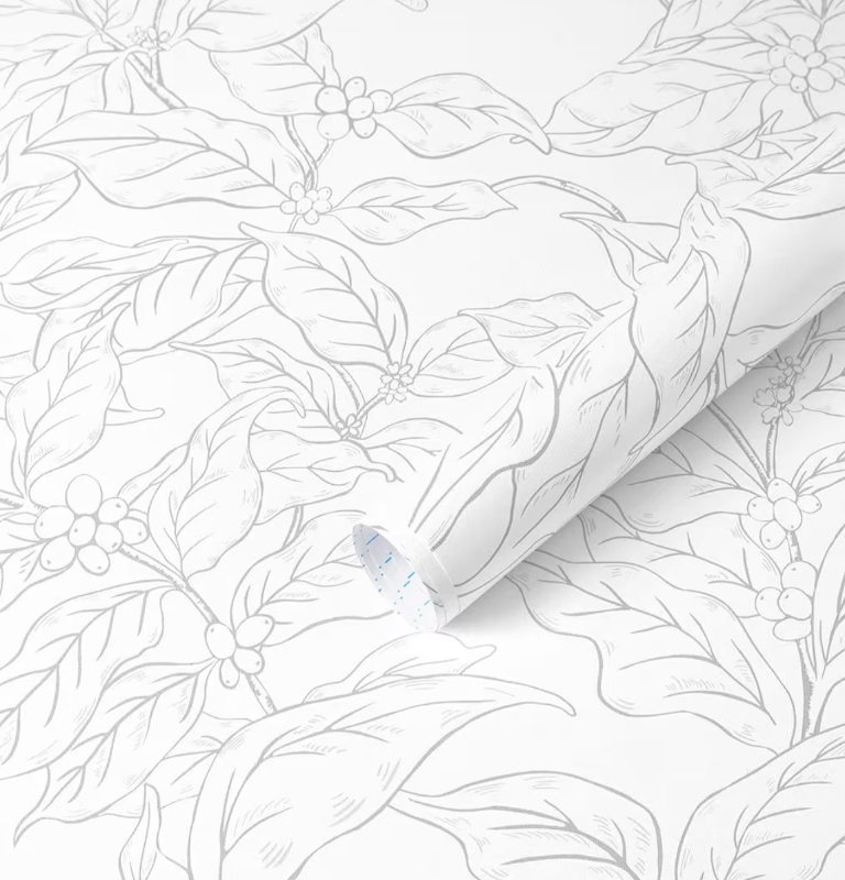 lot 2547 image: Heroad 17.3x196 Peel and Stick Wallpaper Grey and White Wall Paper Boho Leaf Contact Paper Abstract Floral Removable Self-Adhesive Wallpaper for Bedroom Bathroom Cabinet Waterproof Decor Vinyl Roll - Retail $0