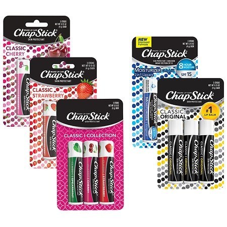 lot 2556 image: ChapStick Classic Collection Lip Balm Pack to Moisturize and Protect Your Lips  0.15 oz  15 Tubes - Retail $35