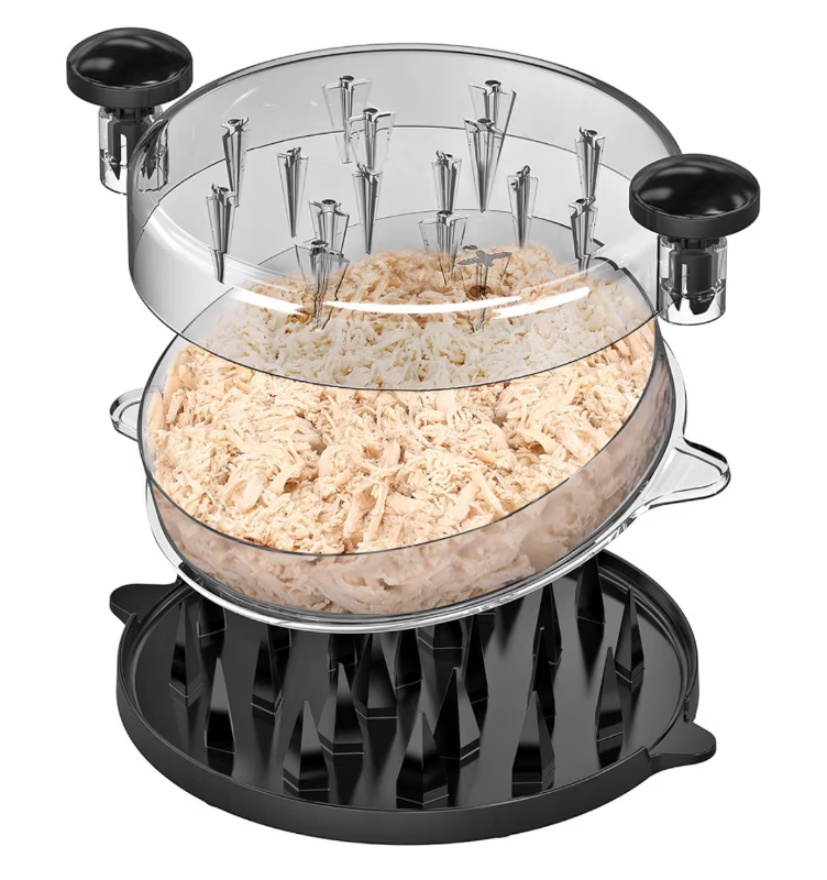 lot 2635 image: Upgraded Chicken Shredder Tool Twist for Chicken Shredder with Removable Plate, Professional Visible Meat Shredder Machine,Transparent Cover, Ergonomic Handle, Anti-Slip Chicken Grinder - Retail $0