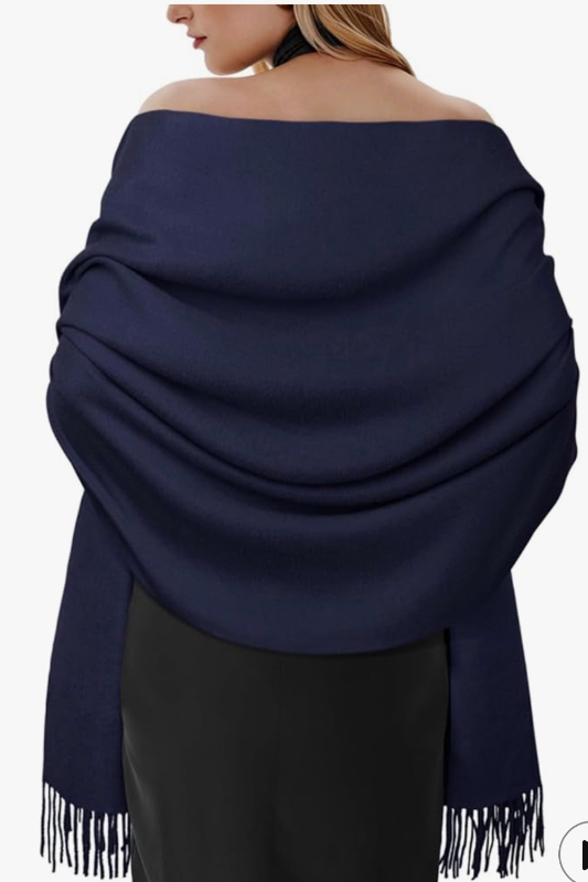 lot 3337 image: Winter Scarf for Women Pashmina Shawls and Wraps for Evening Dresses Wedding Party Bridesmaid Warm Long Scarves Shawl - Retail $0