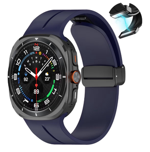 lot 4784 image: Compatible with Samsung Galaxy Watch 7 Band Ultra 47mm, Silicone Soft Sport Quick Release Magnetic Breathable Affinity Skin Strap for Men Women (Galaxy Ultra 47mm, Midnight Blue)