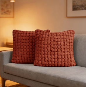 lot 4788 image: Kokaaee Fall Pillow Covers 18x18 Inch - Halloween Decor Fluffy Plush Soft Cozy Throw Pillow Covers with Zipper Autumn Theme Harvest Rust Pumpkin Cushion Covers for Living Room Couch Sofa Bed