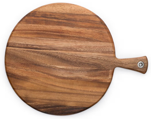 lot 4791 image: Ironwood Gourmet Acacia Wood Provencale Paddleboard, XL Round Serving Board With Handle