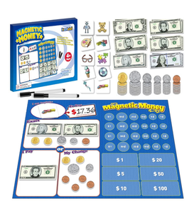 lot 4798 image: Kasfalci 60 PCS Magnetic Money for Kids for Learning, Math Manipulatives, Learning & Education Toys for Classroom, Pretend Play, Math Games for Toddler, Teacher and Homeschool Supplies