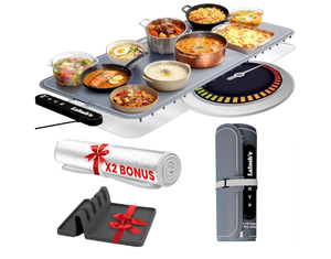 lot 4805 image: Electric Warming Tray for Food - 6 Adjustable Temperature Settings, Rollable Warming Plate, Silicone Food Heating Mat for Gatherings,Buffet,Parties,Everyday Use