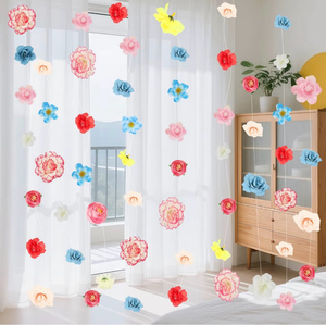lot 4807 image: ATTGREAT Artificial Flowers Garlands Hanging Flowers Decorations Faux Silk Flora Fake Vines with Hooks for Backdrop Curtain Wall Ceiling Wedding Arch Party Decorations, 6PCS