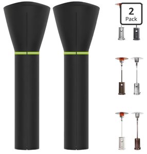 lot 4811 image: 2-pack Patio Heater Covers with Reflective Strips, Waterproof, Dustproof,Fits for East OakFire SenseHampton Bay Outdoor Garden Standing Heater, Black,89 Height x 33 Dome x 19 Base
