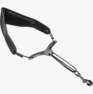 lot 4812 image: POGOLAB Saxophone Neck Strap, Leather Sax Strap with Soft & Comfortable Padded, Adjustable Length, with Metal Beam & Swivel Hook, for AltoTenorBaritoneSoprano Saxophone