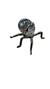 lot 4815 image: JOASURA Creepy Halloween Decorations Gift - White Spider Skull Head Statue, 2.83 x 3.82 Inch Indoor Scary Home Decor Props, Party Carved Souvenir Gifts, Halloween Crafts for Adults