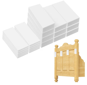 lot 4818 image: 20pcs Headboard Stoppers for Wall, Furniture Wall Protectors Bed Wall Gap Filler Headboard Gap Filler Wall Anti Shake Protectors Bed Eva Foam Stopper Noise Pads Bumper for Furniture Bed Wall (White)