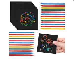 lot 4819 image: Fullhawl 240 Pcs Rainbow Scratch Art Set Magic Scratch Paper for Adults Relaxation Party Favors Office Desk Creative Decor